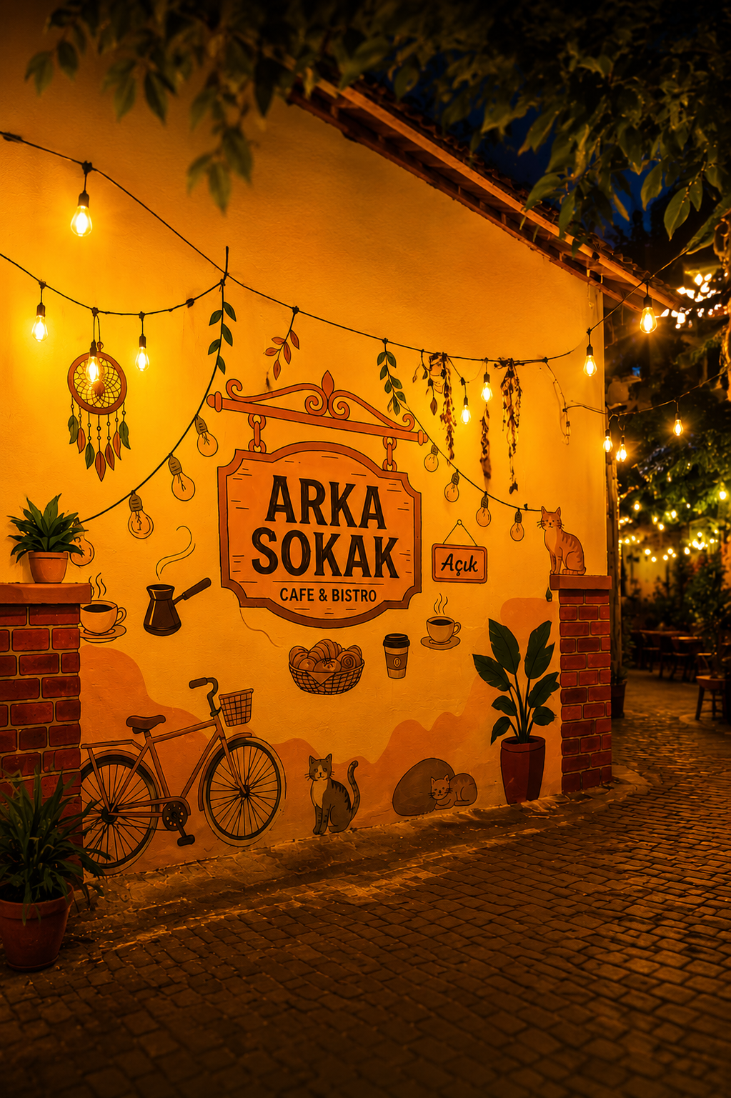 Arka Sokak Cafe karşılama ekranı ön izlemesi
